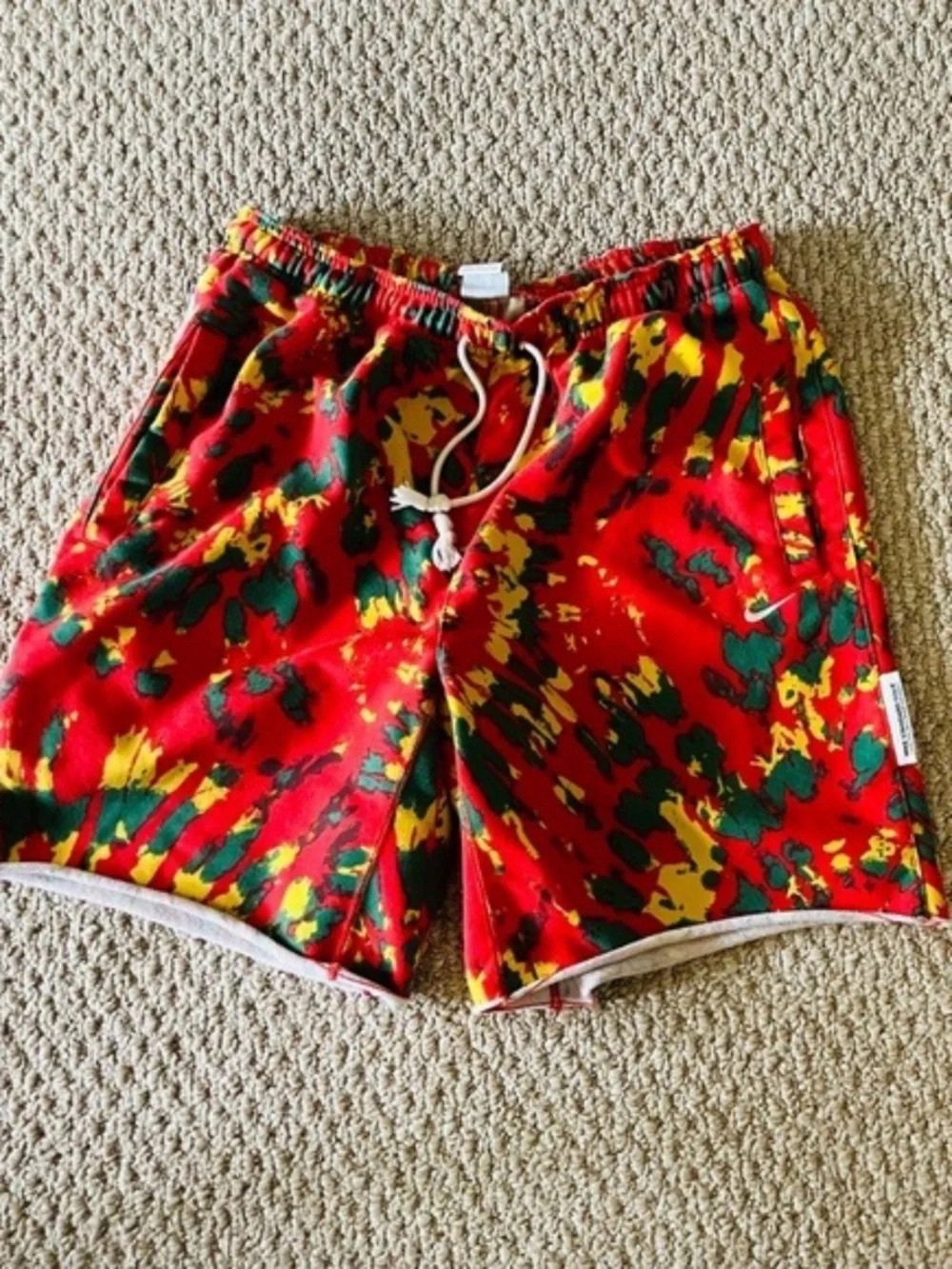 Nike Red Multicolor Dri-FIT Tie-Dye Shorts